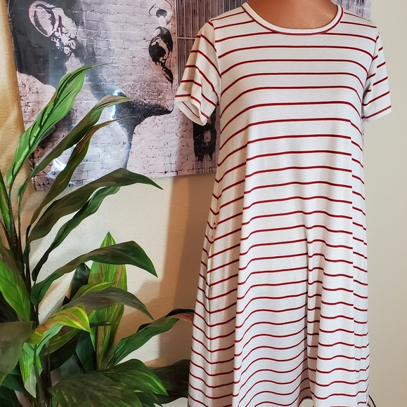 LuLaRoe Dresses & Skirts - 🌞 Lularoe XS Red Stripe Dress
